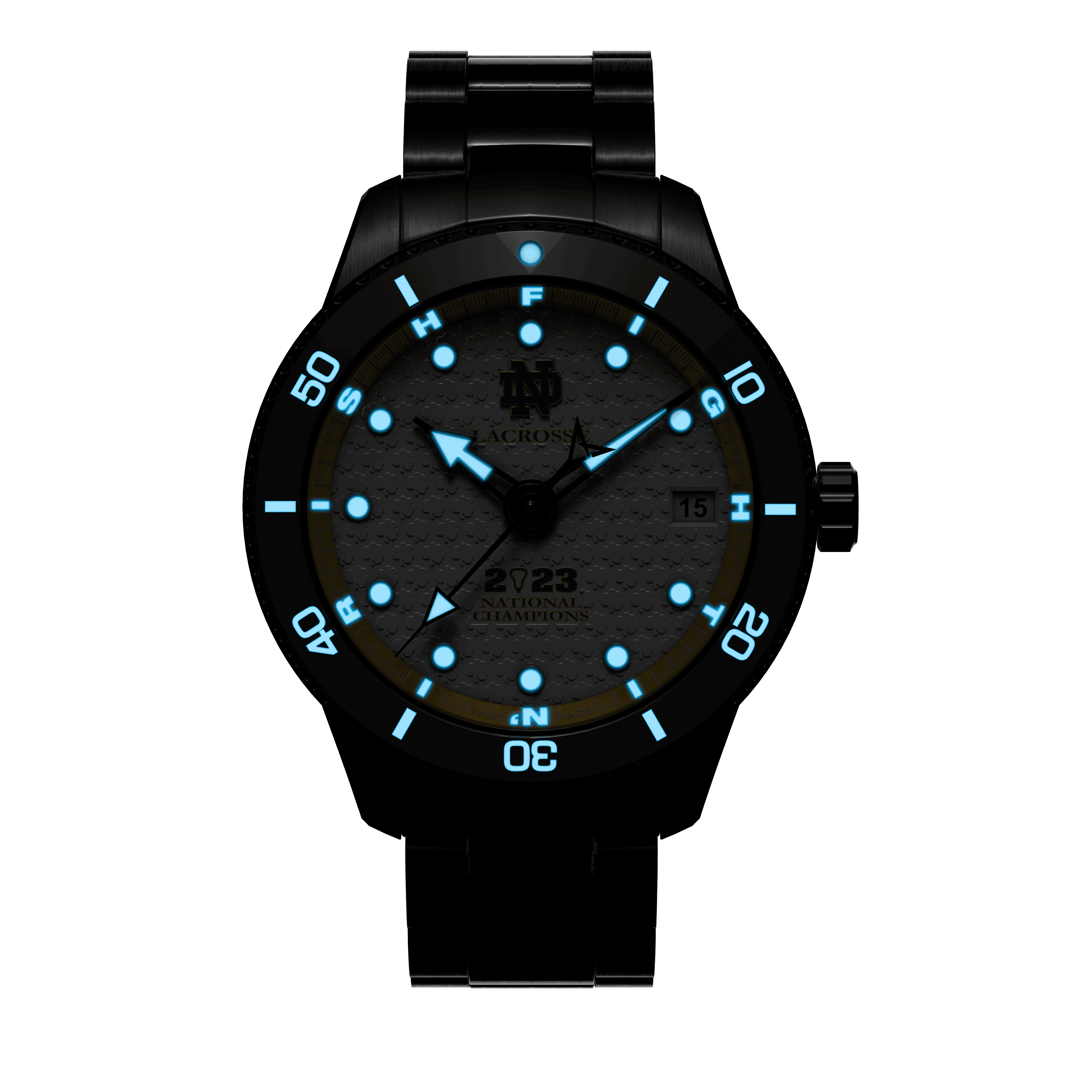 Notre Dame Lacrosse 2023 Champions swiss made automatic watch