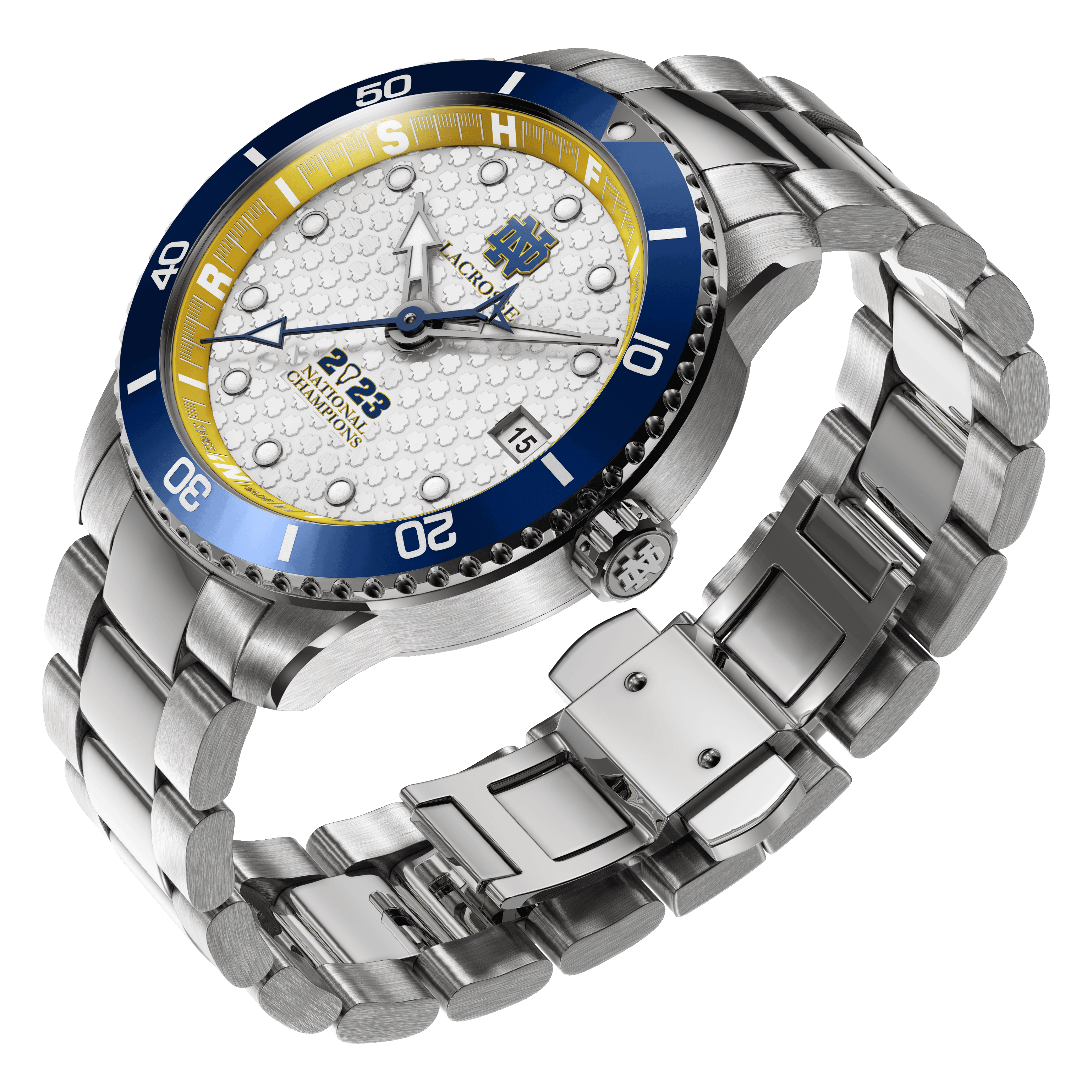 Notre Dame Lacrosse 2023 Champions swiss made automatic watch