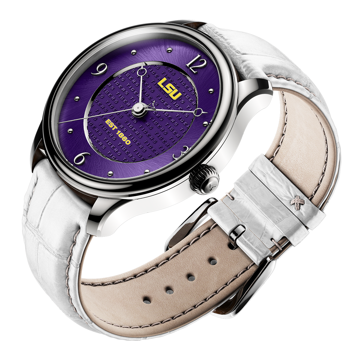 Aletheia LSU Swiss made automatic watch. Three quarter view.