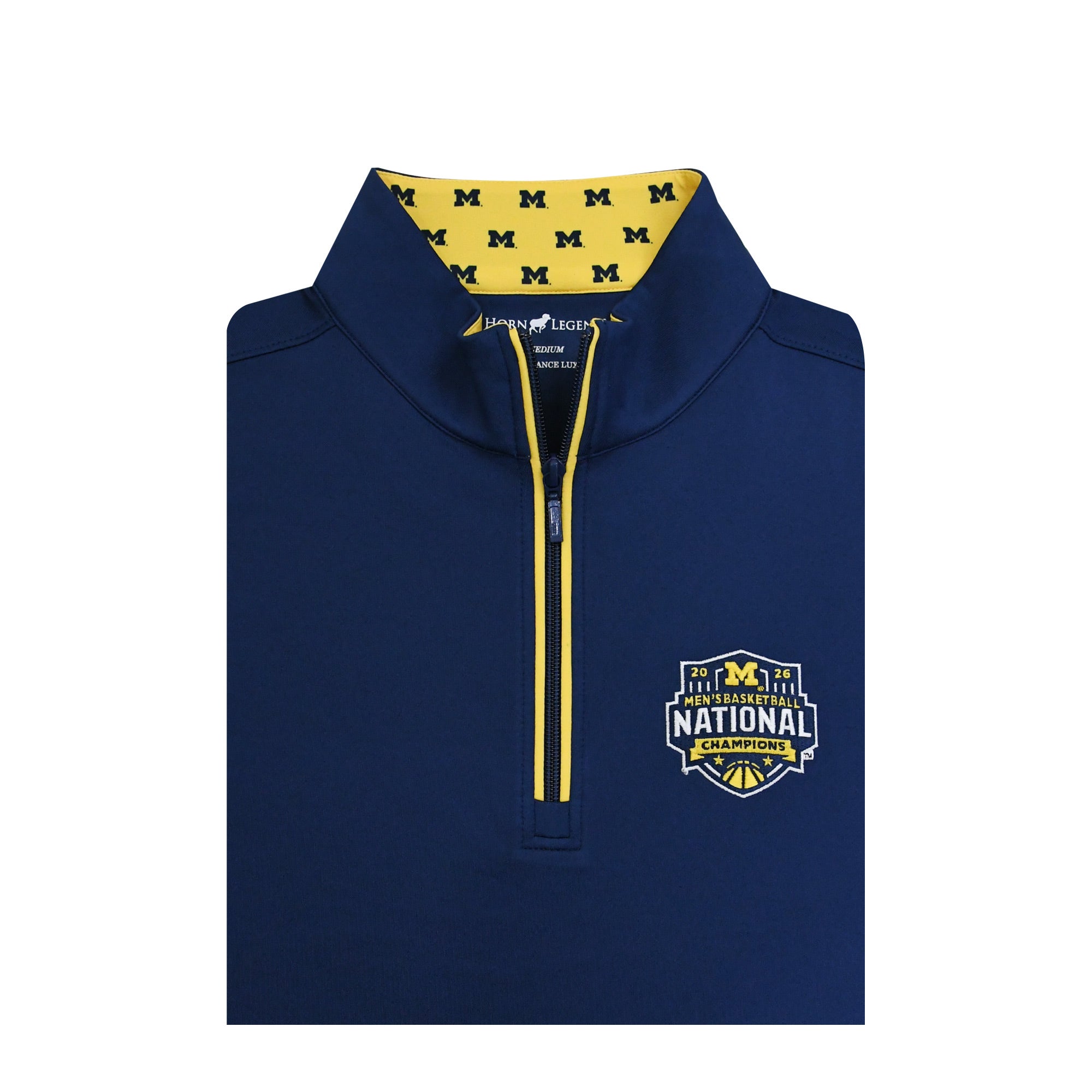 Michigan Wolverines 2026 NCAA Men's Basketball National Champions Custom Trim Pullover - Navy