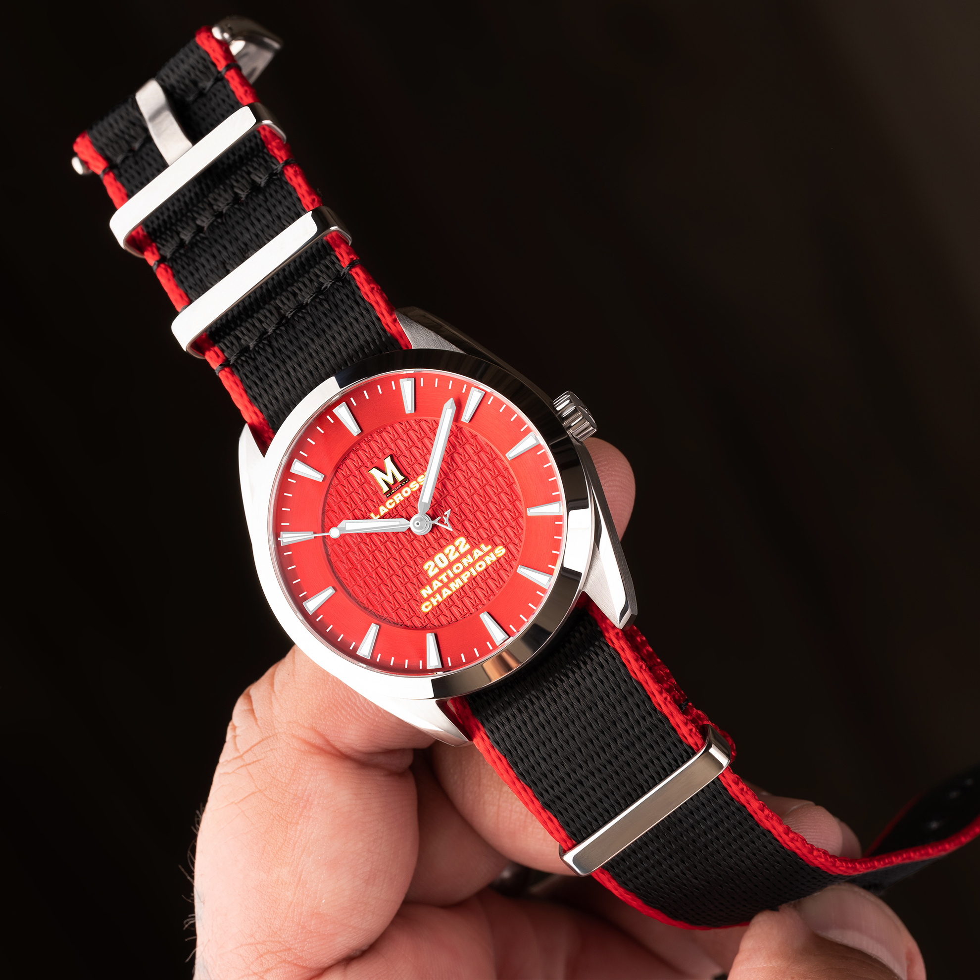 Maryland Lacrosse 2022 National Champions swiss made automatic watch