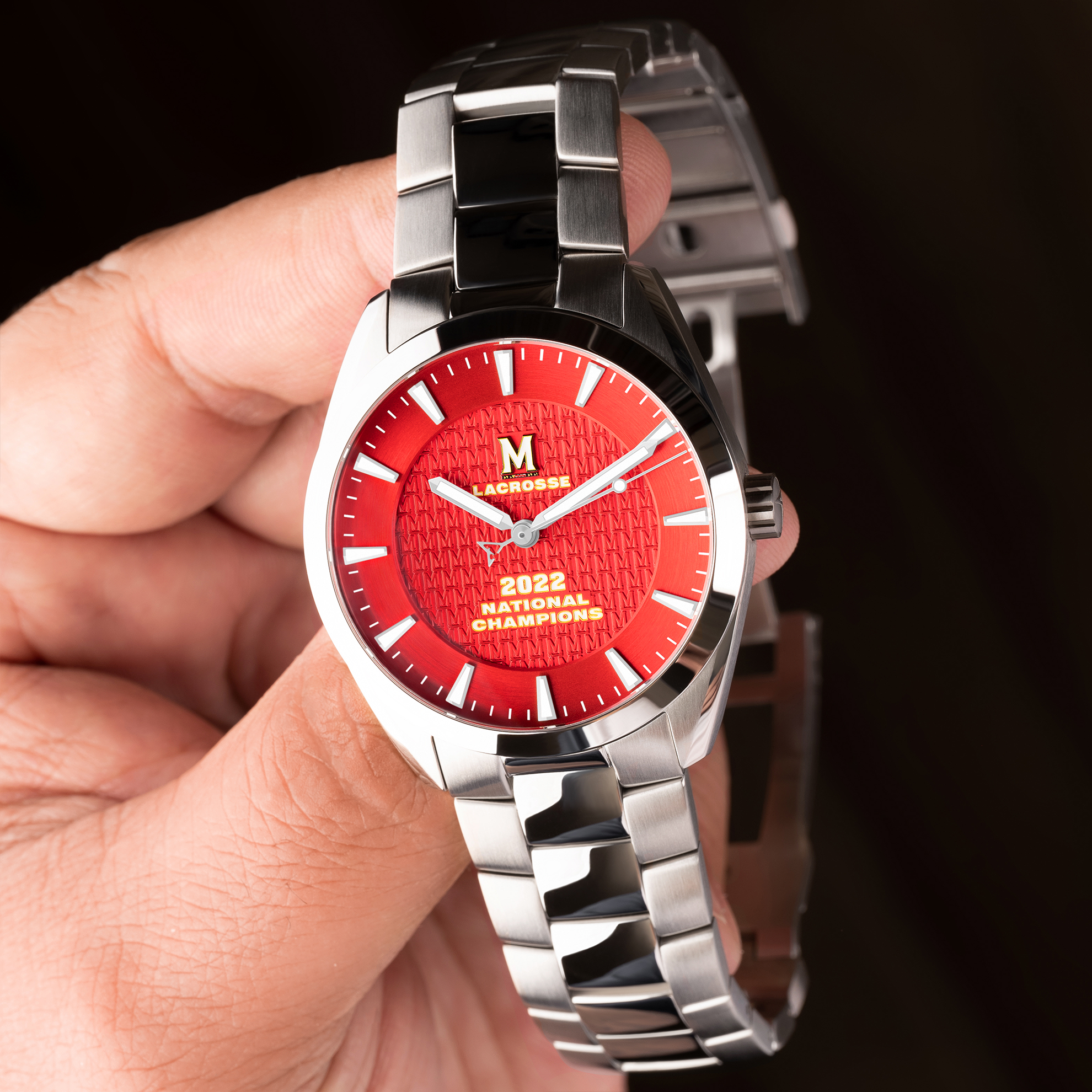 Maryland Lacrosse 2022 National Champions swiss made automatic watch