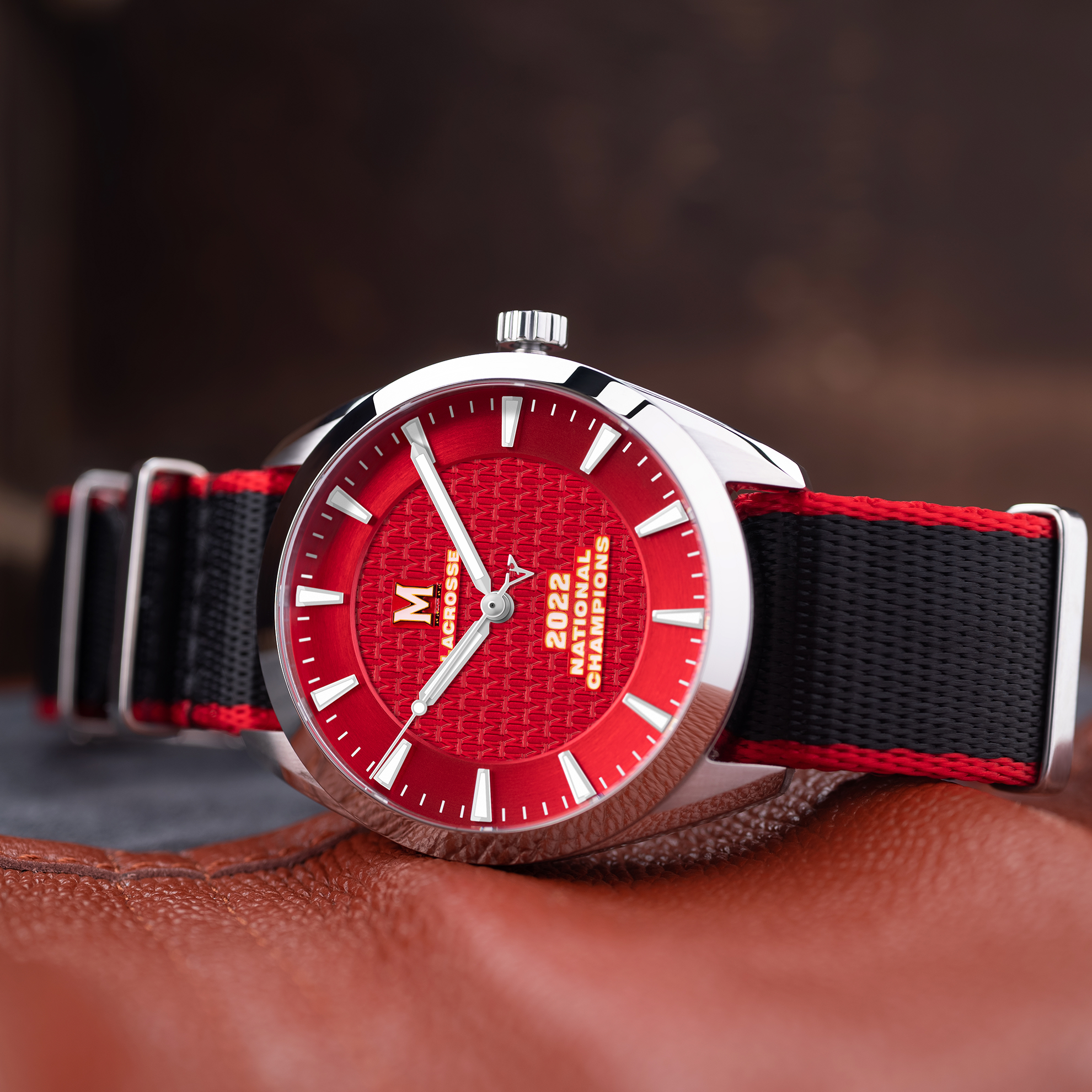 Maryland Lacrosse 2022 National Champions swiss made automatic watch