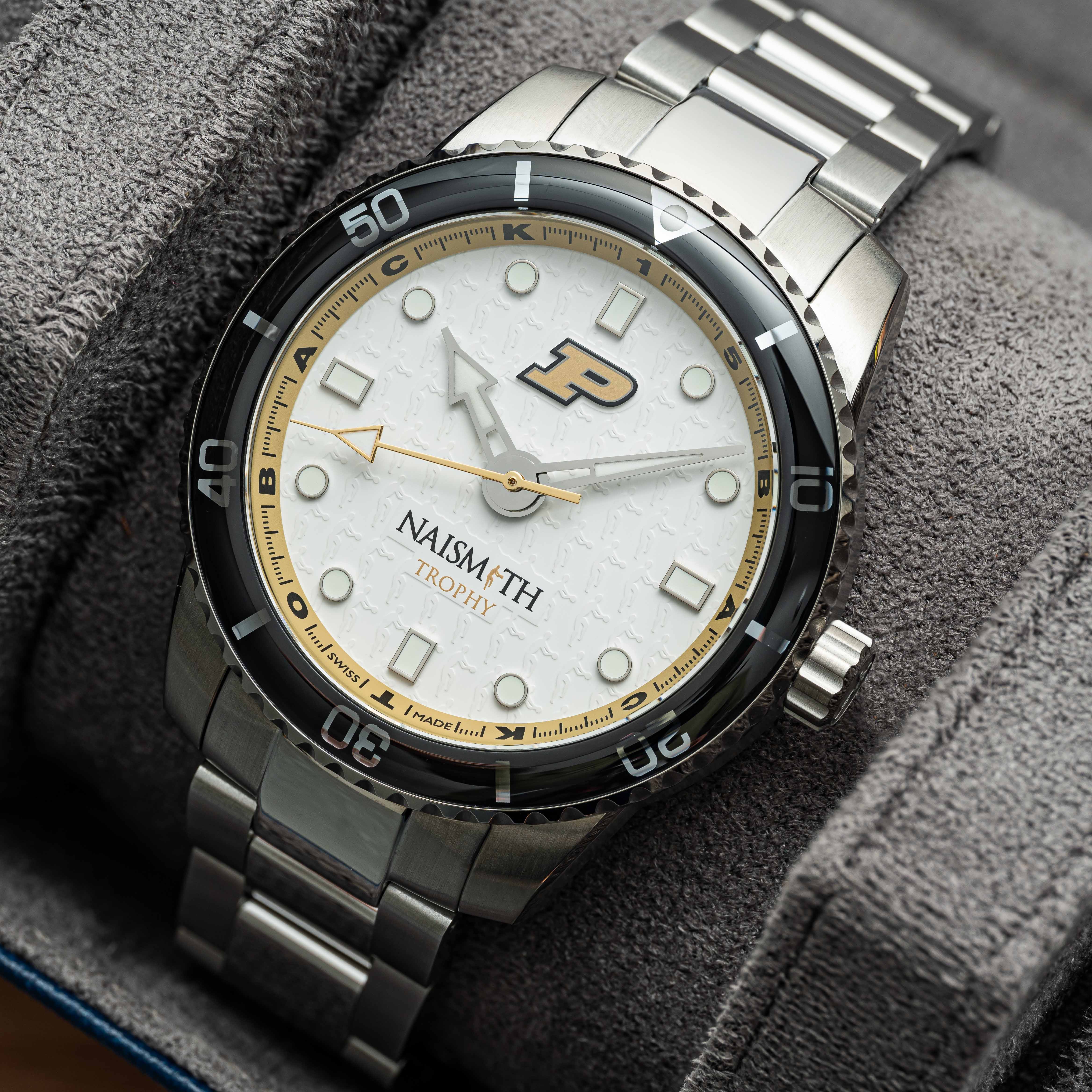 Zach Edey Purdue Naismith Commemorative Timepiece & Autographed Box Set & Mini Basketball