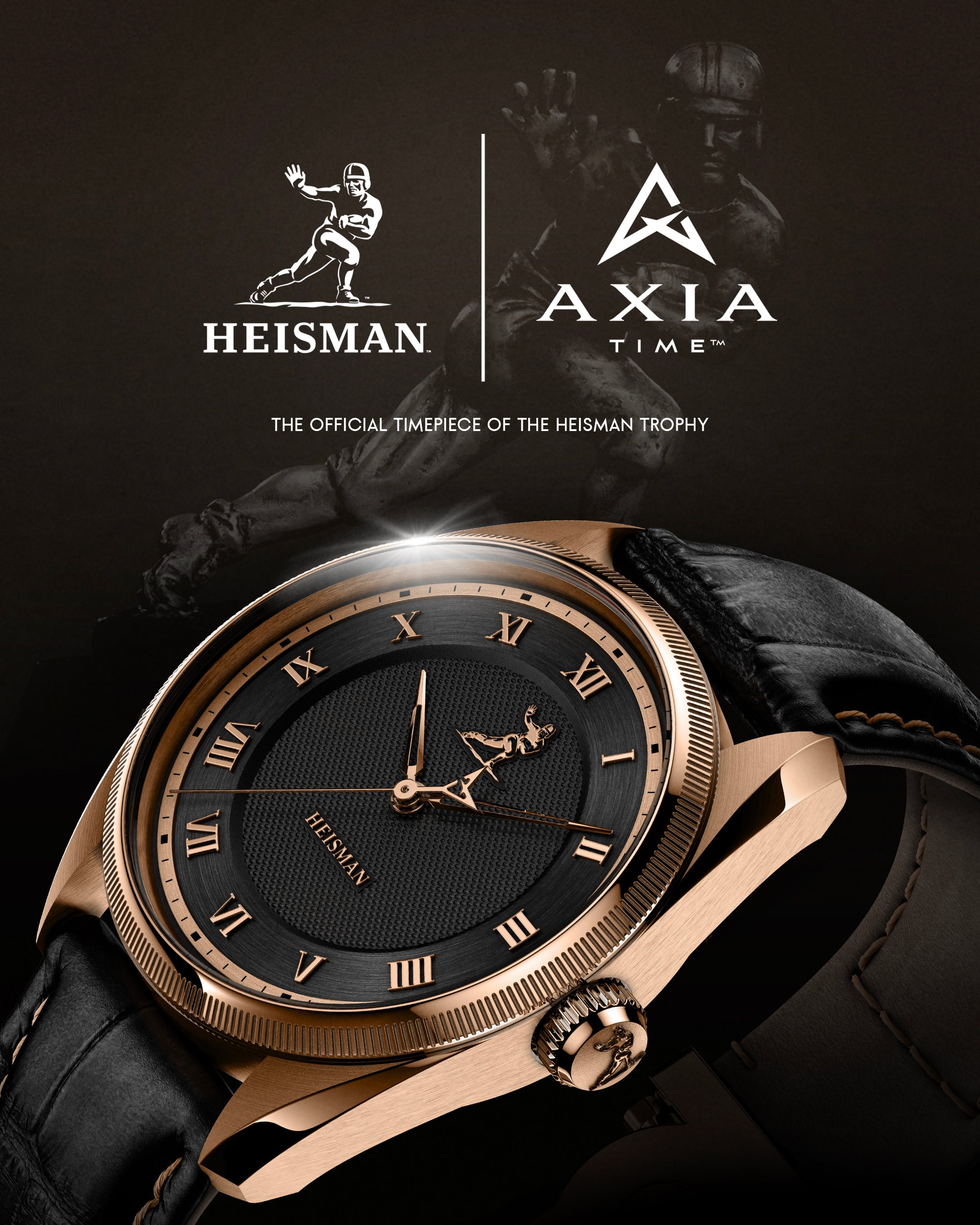 U.S. WATCHMAKER AXIA TIME SCORES ANOTHER COLLEGE FOOTBALL WIN  IN PARTNERSHIP WITH HEISMAN TROPHY TRUST