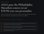 AXIA puts the Philadelphia Marathon course on an ENOSI you can personalise