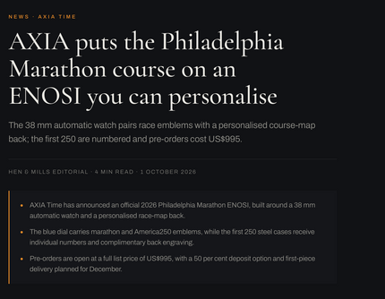 AXIA puts the Philadelphia Marathon course on an ENOSI you can personalise