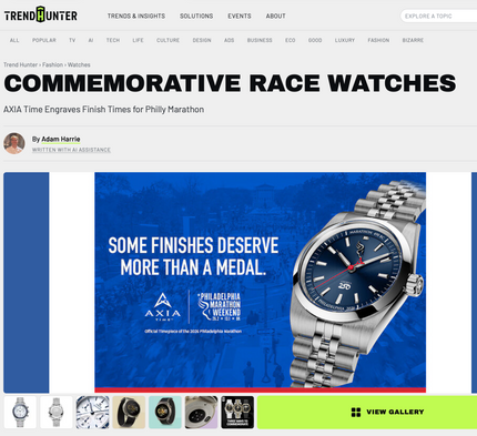 Commemorative Race Watches: AXIA Time Engraves Finish Times for Philly Marathon