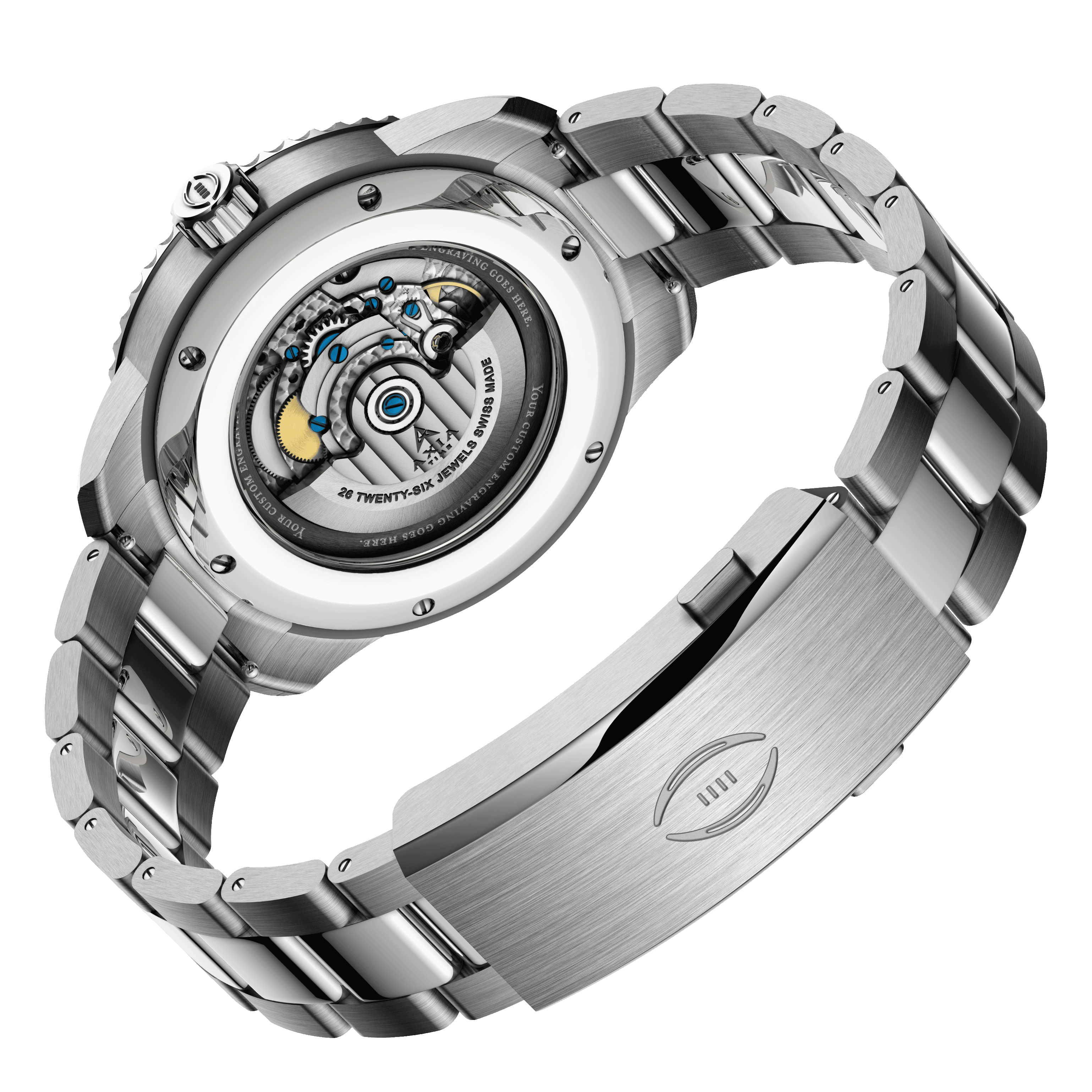 Alabama Crimson Tide Swiss made automatic watch back view