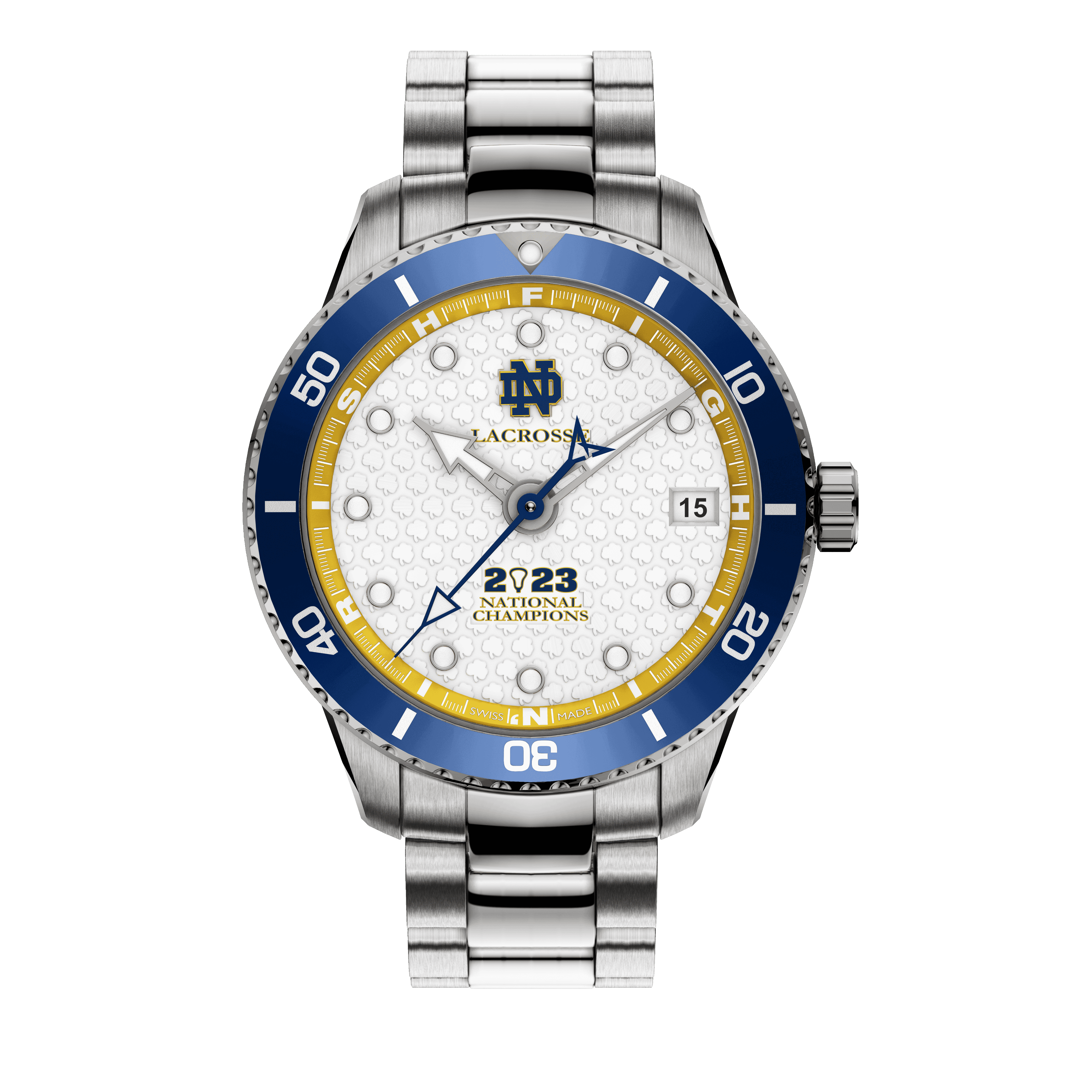 Notre Dame Lacrosse 2023 Champions swiss made automatic watch