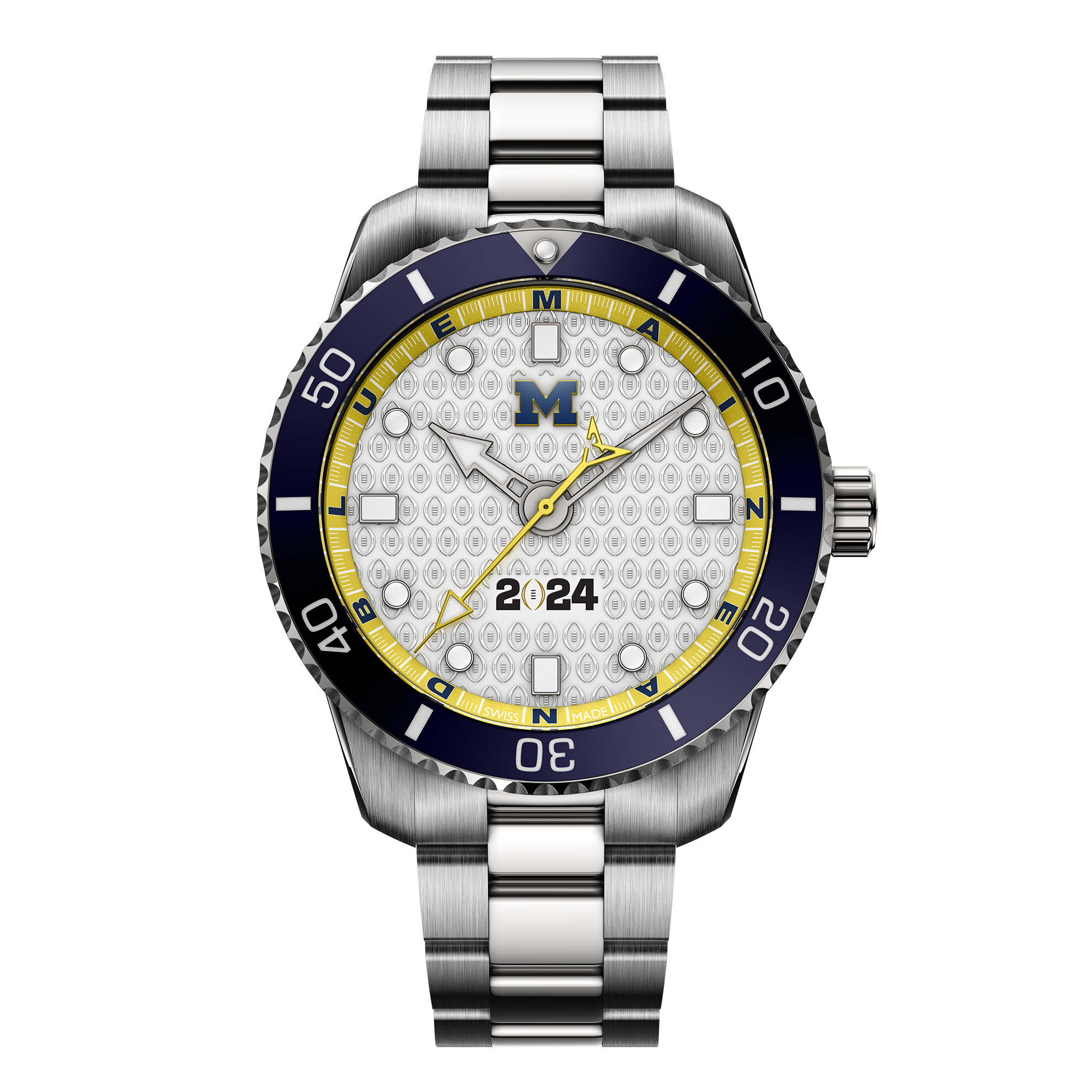 Michigan Wolverines 2024 CFP College Football Playoffs swiss made automatic watch