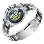 Penn State University Odysseus II. Swiss Made Automatic Watch. Exhibition case open back view.