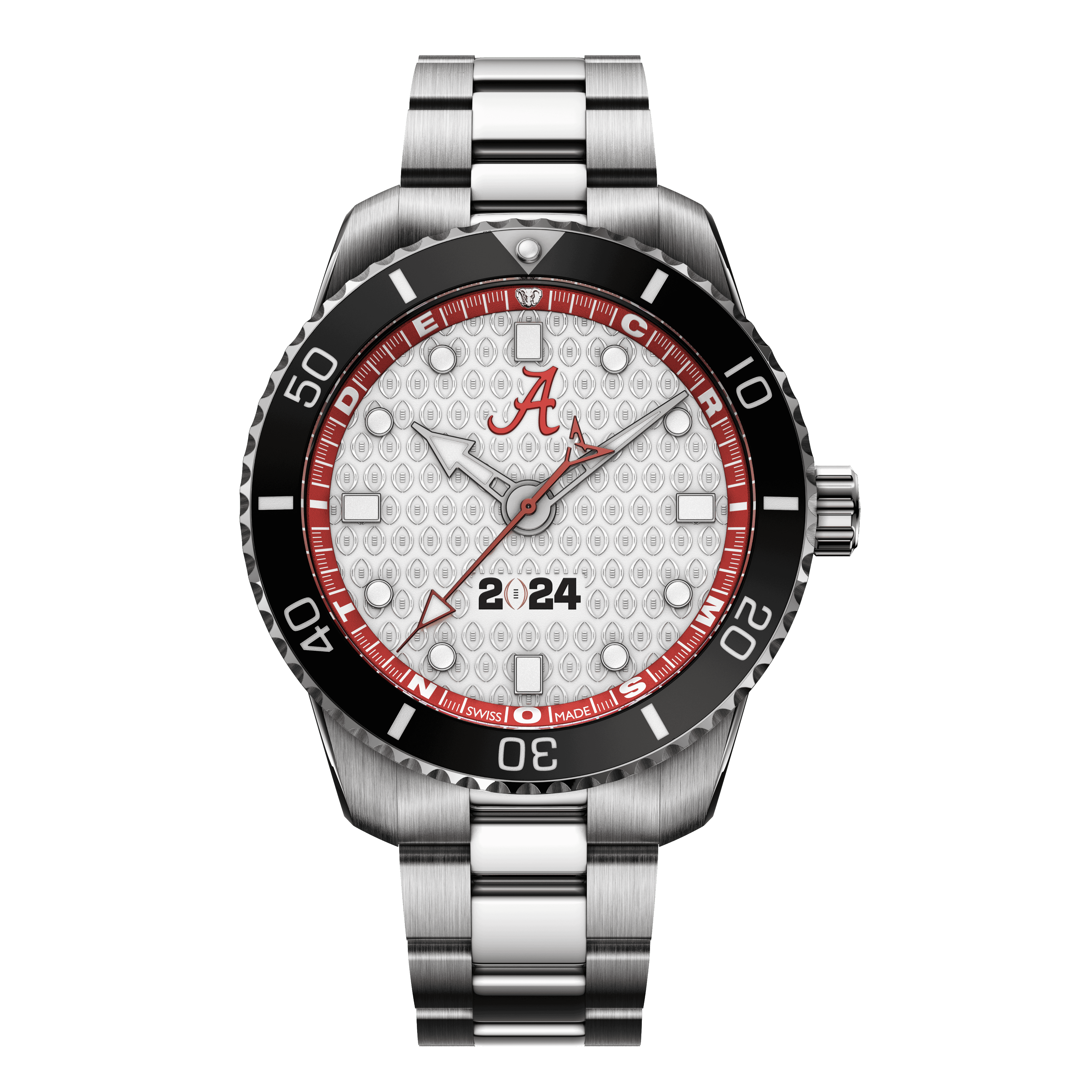 Alabama Crimson Tide Swiss made automatic watch Front View